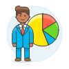 Businessman Pie Chart 2 Illustration from UX Colors Set