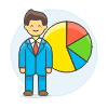 Businessman Pie Chart 3 Illustration from UX Colors Set