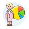 Businessman Pie Chart 4 Illustration from UX Colors Set