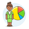 Businessman Pie Chart 5 Illustration from UX Colors Set