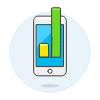 Mobile Phone Chart Illustration from UX Colors Set
