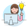 Creative Idea Imac 1 Illustration from UX Colors Set