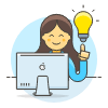 Creative Idea Imac 3 Illustration from UX Colors Set