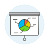 Projector Pie Chart Illustration from UX Colors Set