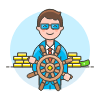 Business Captain 1 Illustration from UX Colors Set