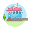 Ice Cream Shop Illustration from UX Colors Set