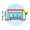 Bus Stop Illustration from UX Colors Set