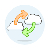 Cloud Data Exchange Illustration from UX Colors Set