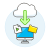 Cloud Download 7 Illustration from UX Colors Set