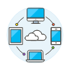Multiplatform Sync Illustration from UX Colors Set
