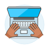 Macbook Typing 3 Illustration from UX Colors Set