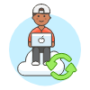 Cloud Developer 3 Illustration from UX Colors Set