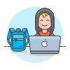 Hacker Backpack 1 Illustration from UX Colors Set