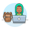 Hacker Backpack 2 Illustration from UX Colors Set