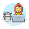 Hacker Backpack 3 Illustration from UX Colors Set