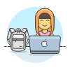 Hacker Backpack 5 Illustration from UX Colors Set
