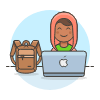 Hacker Backpack 6 Illustration from UX Colors Set