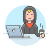 Hacker Chillout 1 Illustration from UX Colors Set