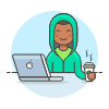 Hacker Chillout 2 Illustration from UX Colors Set