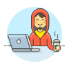 Hacker Chillout 3 Illustration from UX Colors Set