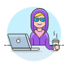 Hacker Chillout 4 Illustration from UX Colors Set