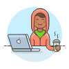 Hacker Chillout 6 Illustration from UX Colors Set