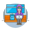 Hacker Working 1 4 Illustration from UX Colors Set