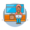 Hacker Working 1 6 Illustration from UX Colors Set