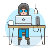 Hacker Working 2 1 Illustration from UX Colors Set