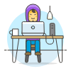 Hacker Working 2 2 Illustration from UX Colors Set