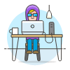 Hacker Working 2 4 Illustration from UX Colors Set