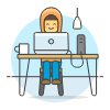 Hacker Working 2 5 Illustration from UX Colors Set