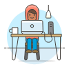 Hacker Working 2 6 Illustration from UX Colors Set