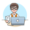 Mobile Developer 1 Illustration from UX Colors Set