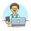 Mobile Developer 3 Illustration from UX Colors Set