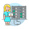 Server Technician 4 Illustration from UX Colors Set | Free Download as SVG Vector and Transparent PNG | Streamline illustrations