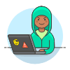 Hacker 1 Illustration from UX Colors Set