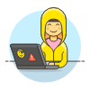 Hacker 5 Illustration from UX Colors Set