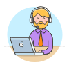 Customer Service Laptop 1 Illustration from UX Colors Set