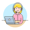 Customer Service Laptop 2 Illustration from UX Colors Set