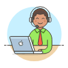 Customer Service Laptop 3 Illustration from UX Colors Set