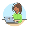 Customer Service Laptop 4 Illustration from UX Colors Set