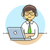 Customer Service Laptop 5 Illustration from UX Colors Set