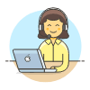 Customer Service Laptop 6 Illustration from UX Colors Set