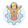 Tech Support User 1 4 Illustration from UX Colors Set