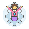 Tech Support User 1 6 Illustration from UX Colors Set