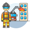 Firefighter 1 2 Illustration from UX Colors Set