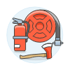 Firefighter Equipment Illustration from UX Colors Set