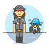 Police Bike 2 Illustration from UX Colors Set