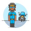 Police Bike 4 Illustration from UX Colors Set